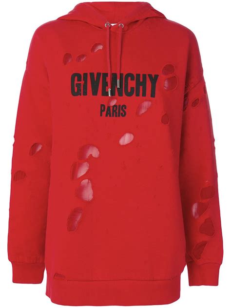 red givenchy hoodie|givenchy hoodie distressed.